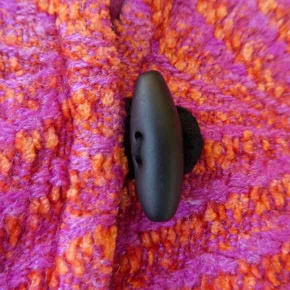 Patricia Palson Fitted Sweater Hand Woven Custom Toggles Pleated Waist Chenille - Picture 3 of 9